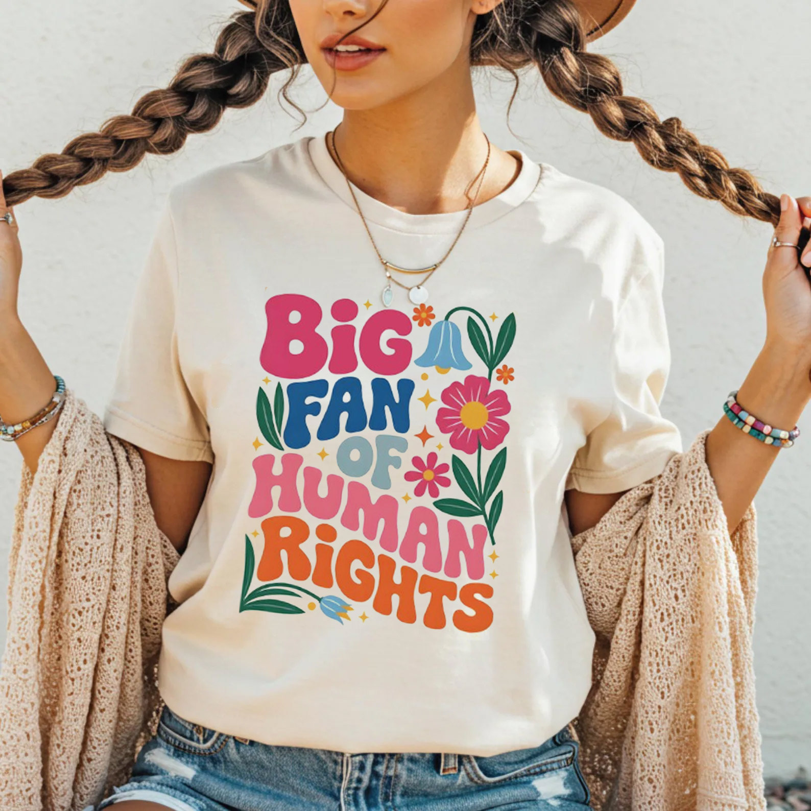 Big Fan Of Human Rights Floral Social Justice Shirt Big Fan Of Human Rights Floral Social Justice Shirt