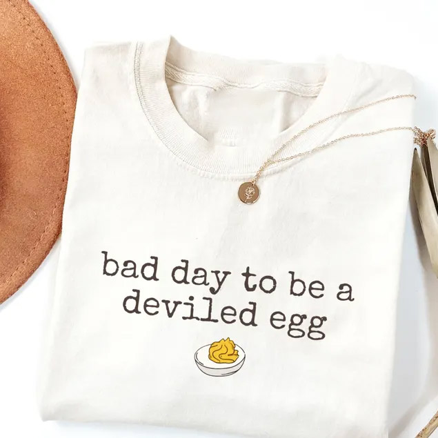 Bad Day To Be A Deviled Egg, Food Humor Tee Bad Day To Be A Deviled Egg, Food Humor Tee