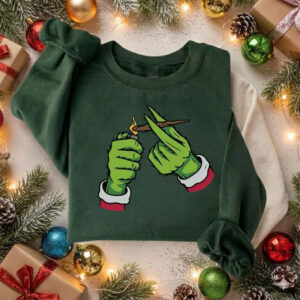 Grinch Hands Smoking Merry Christmas Shirt