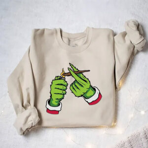 Grinch Hands Smoking Merry Christmas Shirt 1