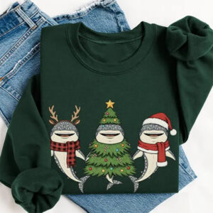 Whale Shark Christmas Santa Ocean Shirt