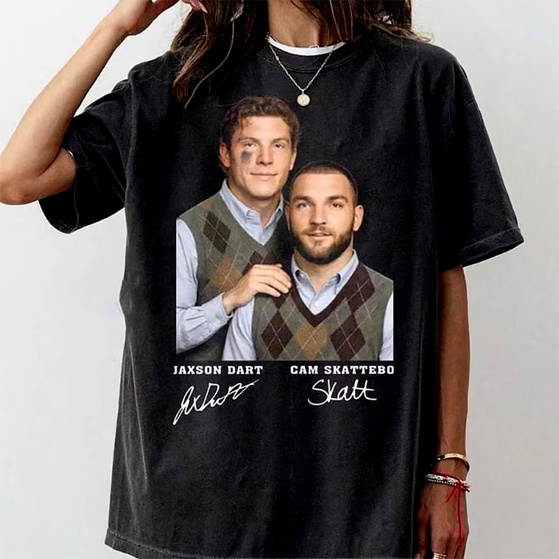 Dart And Skattebo NY Giants Football Tee Dart And Skattebo NY Giants Football Tee