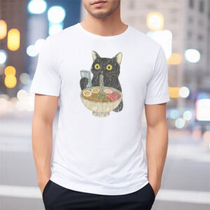 Cat Eating Ramen Funny Cat Meme T-shirt