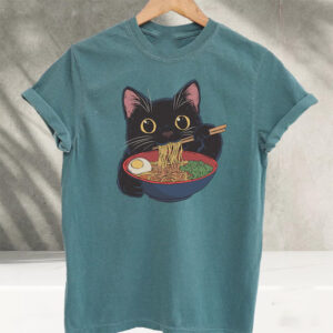 Japanese Ramen Cat, Begging Cat Comfort Colors Shirt