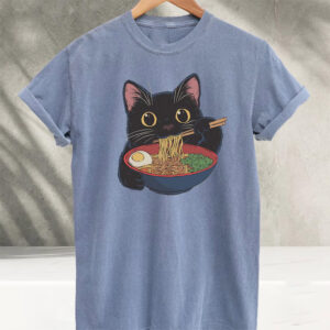 Japanese Ramen Cat, Begging Cat Comfort Colors Shirt 2