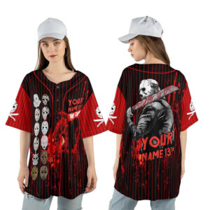 Custom Jason Voorhees Horror Movie Baseball Jersey