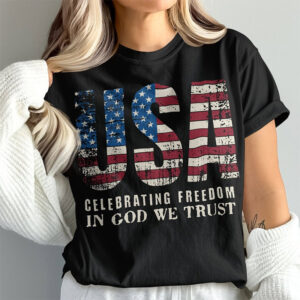 USA Celebrating Freedom In God We Trust Tee