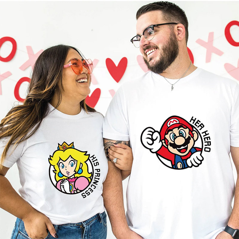 Mario And Princess Couple Valentines Day Shirt Mario And Princess Couple Valentines Day Shirt