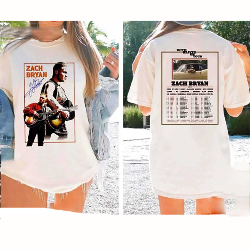 Zach Bryan Last Tour Heaven On Tour 2-sided Shirt Zach Bryan Last Tour Heaven On Tour 2-sided Shirt