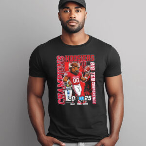 Big 10 Football Champions Indiana Hoosiers Mascot Trophies Shirt 1