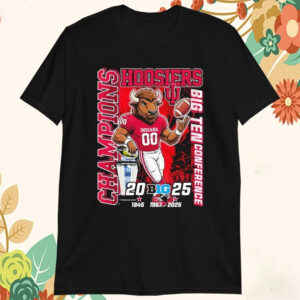 Big 10 Football Champions Indiana Hoosiers Mascot Trophies Shirt 3