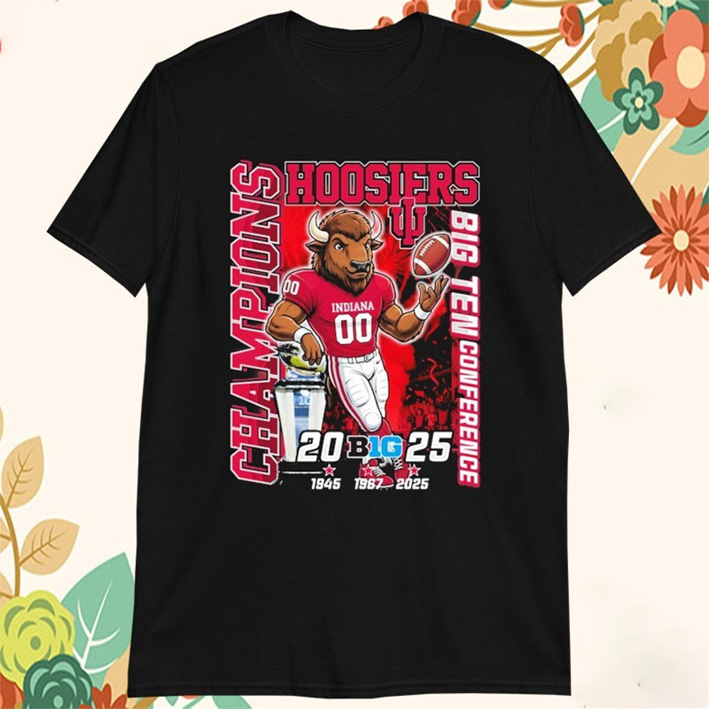Big 10 Football Champions Indiana Hoosiers Mascot Trophies Shirt Big 10 Football Champions Indiana Hoosiers Mascot Trophies Shirt