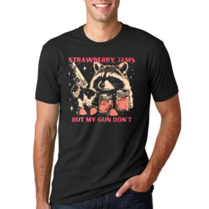 Funny Raccoon And Strawberry Jams Tee Funny Raccoon And Strawberry Jams Tee