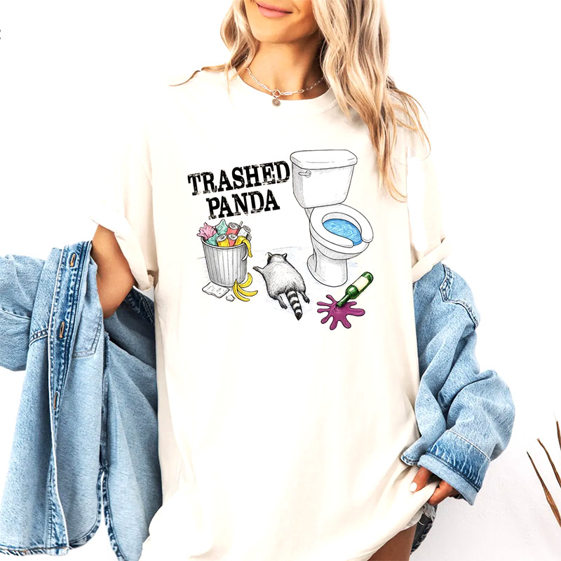 Trashed Panda Party Animal Joke, Drunk Raccoon Meme Shirt Trashed Panda Party Animal Joke, Drunk Raccoon Meme Shirt