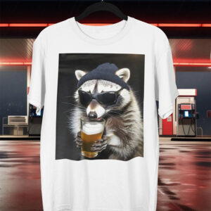 Raccoon Drinking Beer, Stupid Raccoon Meme Shirt 2