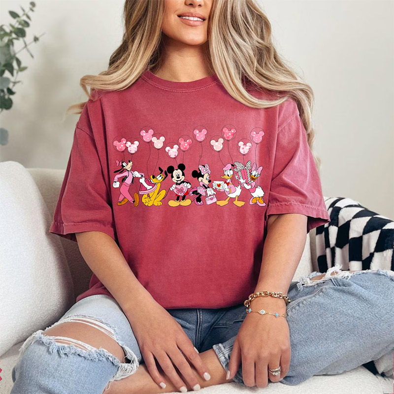 Happy Valentine's Day Disney Couple Comfort Colors Tee Happy Valentine's Day Disney Couple Comfort Colors Tee