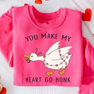 You Make My Heart Go Honk Funny Valentine Goose Shirt