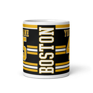 Custom Name & Number Boston Bruins Ice Hockey Mug