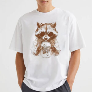 Raccoon Drinking Mountain Dew Soda Tee
