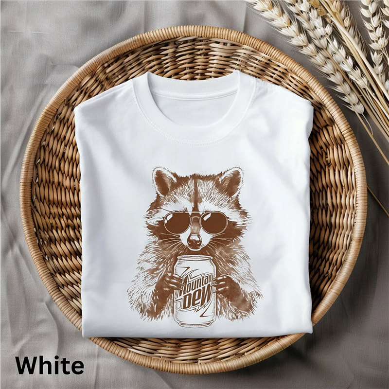 Raccoon Drinking Mountain Dew Soda Tee Raccoon Drinking Mountain Dew Soda Tee
