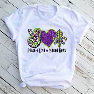 Peace Love Mardi Gras Outfits Ideas 3 PersonalizedShirts.net