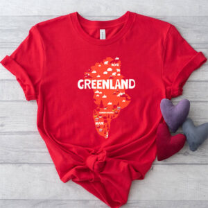 Greenland illustrated map T Shirt 1 PersonalizedShirts.net