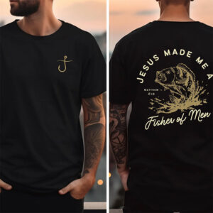 Christian Fishing Jesus Bible Verse 2 sided Shirt 2 PersonalizedShirts.net