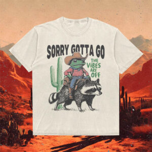 Sorry Gotta Go Vintage Frog Riding Raccoon Meme Comfort Colors Shirt