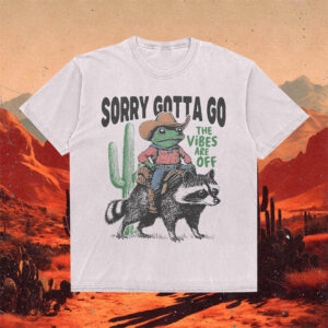 Sorry Gotta Go Vintage Frog Riding Raccoon Meme Comfort Colors Shirt 2 PersonalizedShirts.net