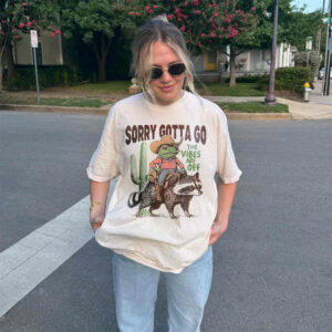 Sorry Gotta Go Vintage Frog Riding Raccoon Meme Comfort Colors Shirt