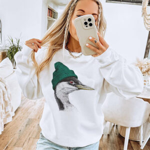 Western Grebe Bird Wearing Beanie Shirt 1 PersonalizedShirts.net