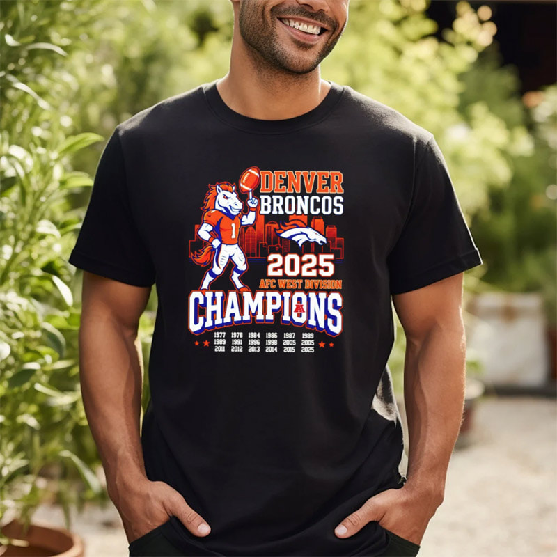 2025 AFC West Division Champions Skyline Denver Broncos NFL Shirt 2025 AFC West Division Champions Skyline Denver Broncos NFL Shirt