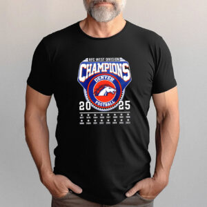AFC West Division Champs 2025 Denver Broncos Vintage Tee 3 PersonalizedShirts.net