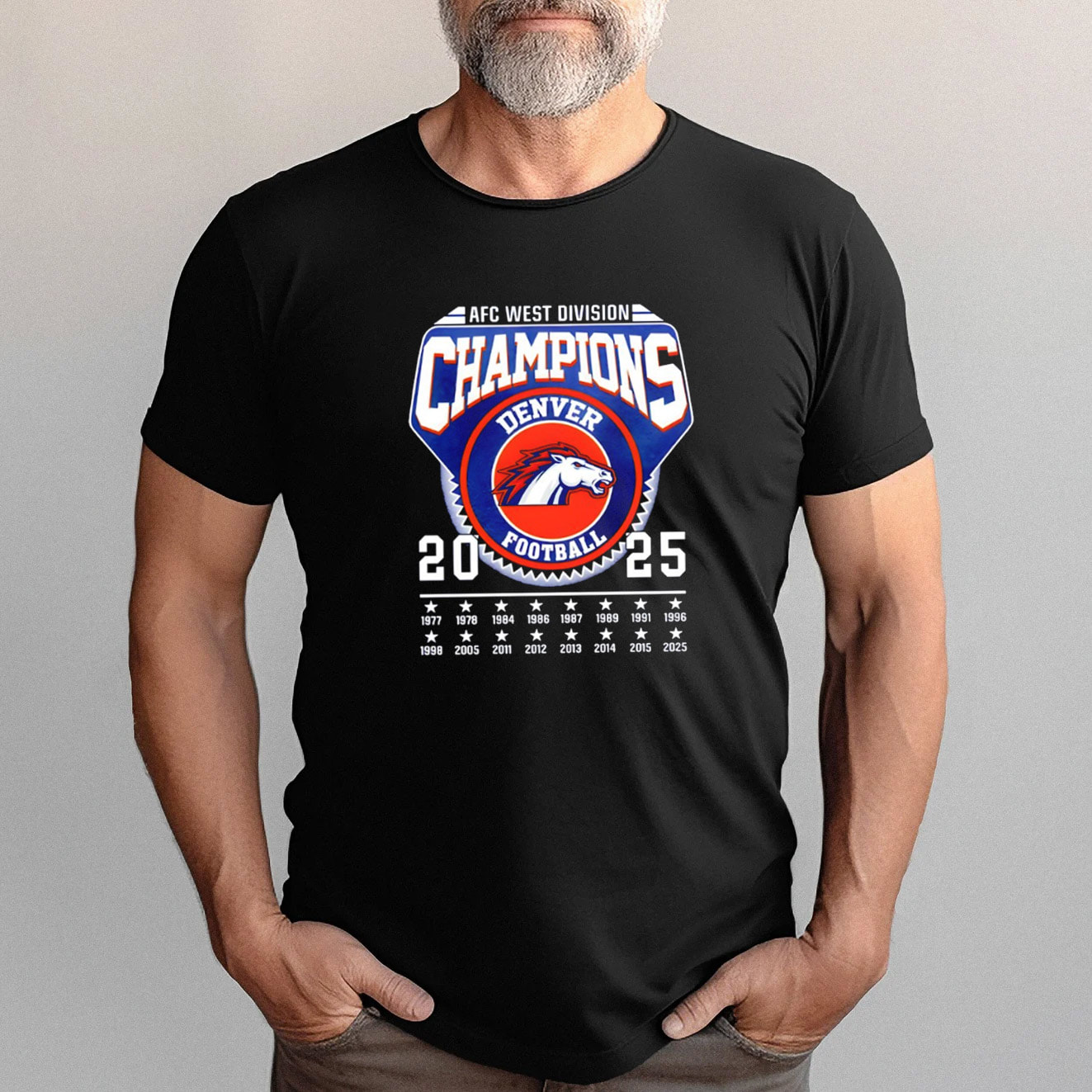 AFC West Division Champs 2025 Denver Broncos Vintage Tee AFC West Division Champs 2025 Denver Broncos Vintage Tee