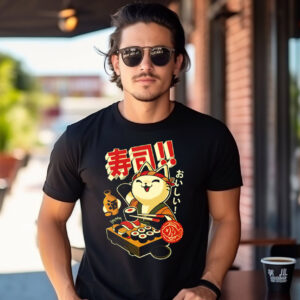 Cute Japan Cat Sushi And Ramen T-shirt