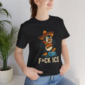 Abolish ICE Anti ICE Angry Penguin T-shirt