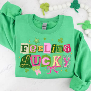 Feeling Lucky St Patricks Day Coquette Clover Tee
