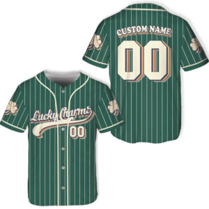 Personalized Lucky Charms St Patrick’s Day Baseball Jersey