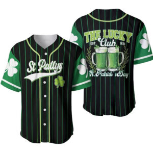 Personalized The Lucky Club, St Pattys Baseball Jersey PersonalizedShirts.net