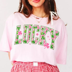 Pink Lucky Shamrock St Patrick’s Day Lovely T-shirt