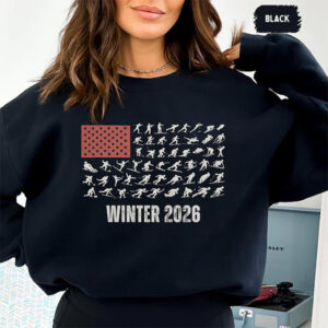 Patriotic USA Winter Sports 2026 Shirt