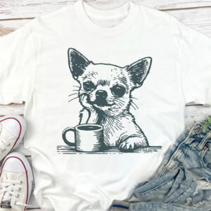 A Chihuahua Dog​ With Coffee Shirt