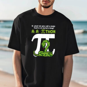 Python Snake Pithon, Pi Symbol Text Tee