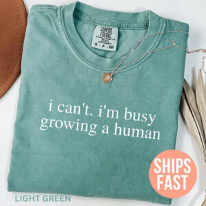 I’m Busy Growing A Human Cute Pregnancy Comfort Colors Shirt