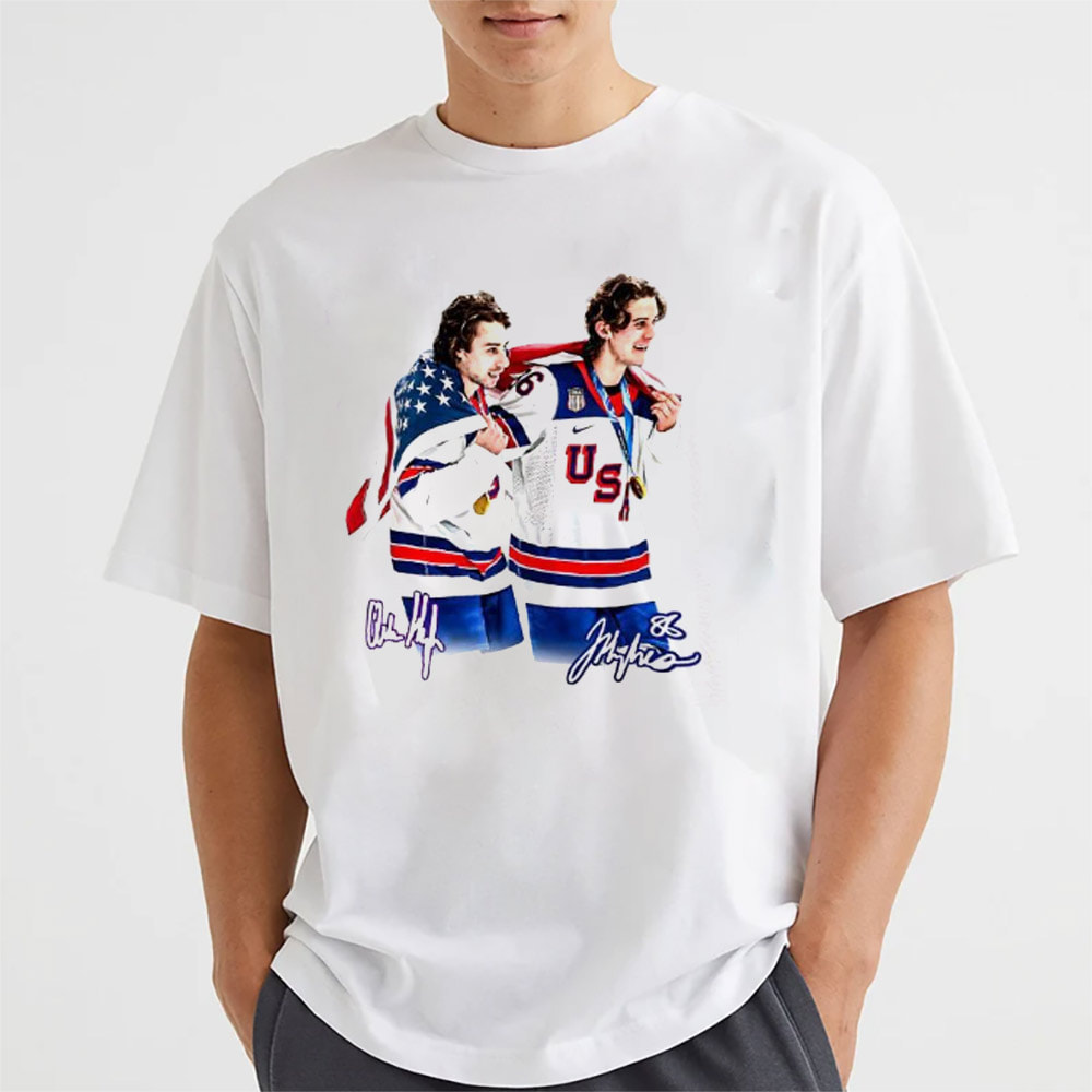 Jack Hughes And Quinn Hughes USA Ice Hockey Shirt Jack Hughes And Quinn Hughes USA Ice Hockey Shirt