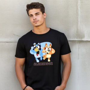 Custom Name Bluey And Bingo Cartoon Characters T-shirt