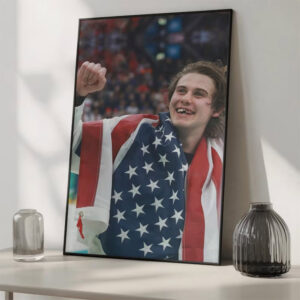 Jack Hughes Ice Hockey Champion Poster