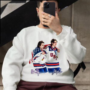 Jack Hughes And Quinn Hughes Team USA Ice Hockey Shirt 1 PersonalizedShirts.net