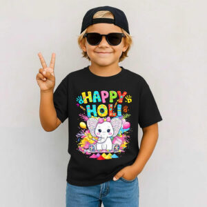 Happy Holi Hindu Festival Baby Elephant Tee