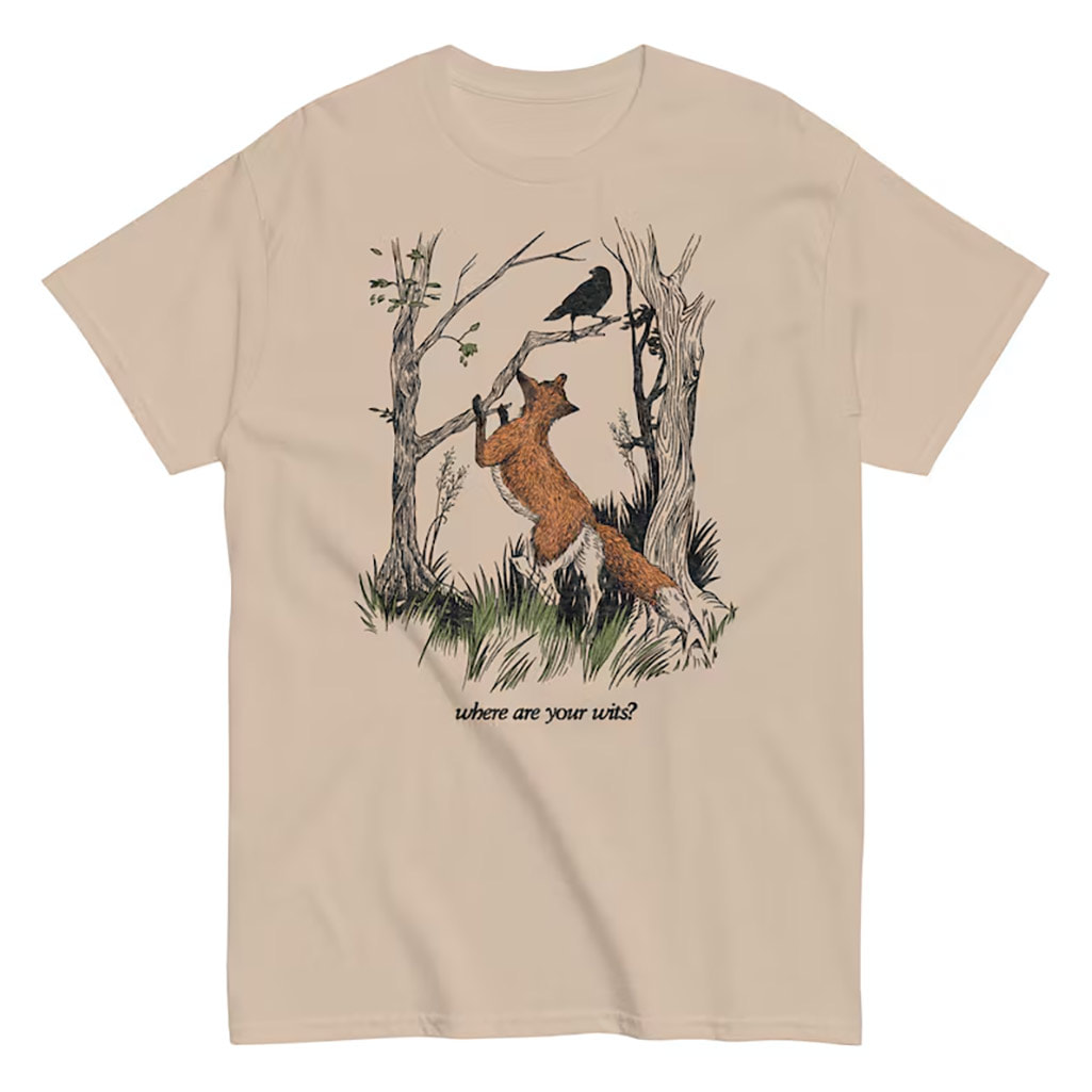 Vintage Fox And Crow Fable Book Comfort Colors Shirt